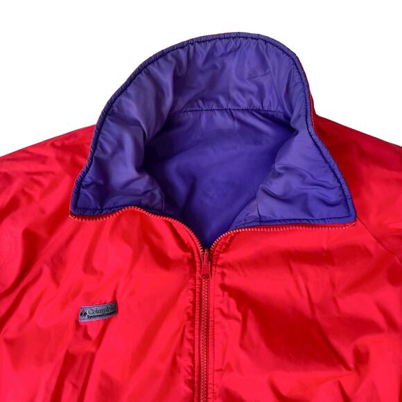 Vintage Columbia Reversible Jacket Men’s XL Purple Red 3M Thinsulate 80s 90s - Picture 7 of 13